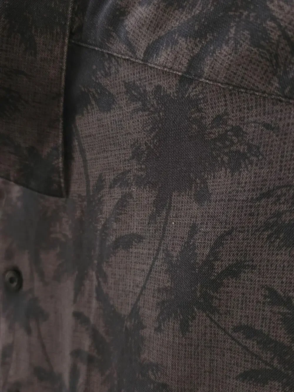 Nat Nast Shirt Mens Medium Brown Silk Cotton Palm Tree Tropical Hawaiian Aloha